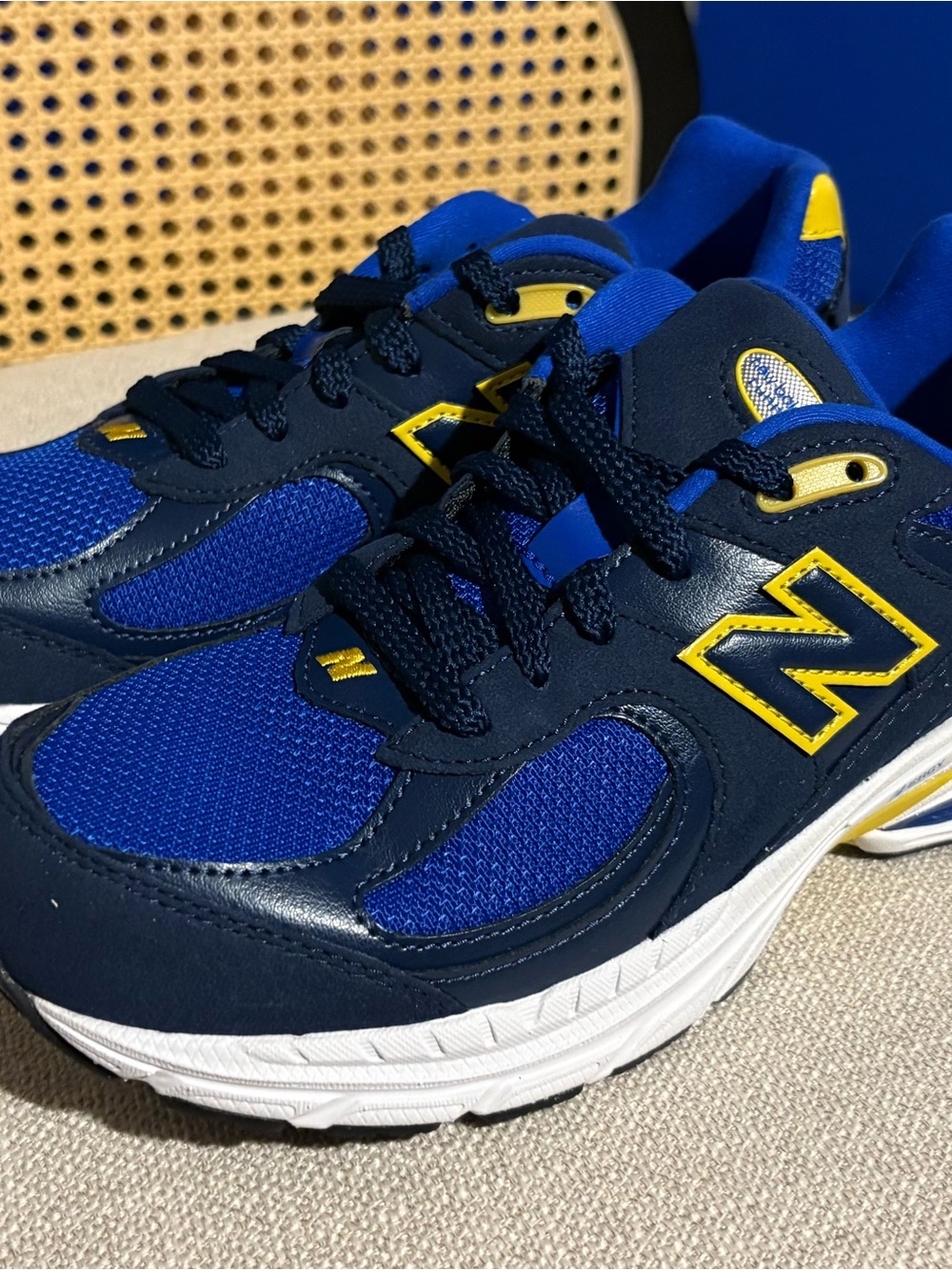 New Balance Kids' Blue and Yellow Athletic Sneakers